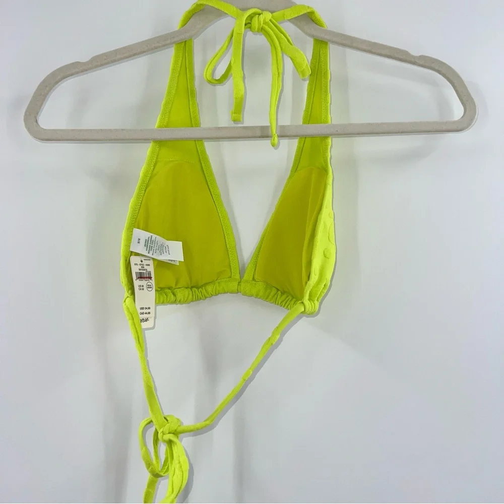 Aerie NWT Terry Triangle Bikini Top in Lime Slush